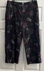 Chico s Pant Suit Women s Size 2 Us Large Black Paisley Capri Long Sleeve Top