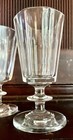 2 Rare Antique French Wine Glasses  Blown Crystal  Fluted   Flared  1840s