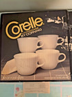 New Vintage Corelle Corning Winter Frost White 618nn Set Of 4 Coffee Mug Cup Euc