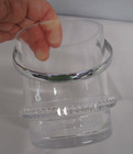 Signed Kosta Boda Crystal 5  Stainless Handled Ice Bucket