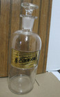 Antique Apothecary Jar Labeled Tr Cinnam Under Glass Pharmacy Bottle W T   Co 9 