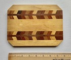 Vintage Mid Century Modern Inlaid Wood Trivet  Chevron Pattern  Am   Circa 1960