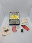 Lot Of Vintage Sewing Machine Feet Wooden Needle Tubes Bobbins