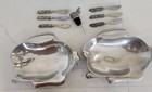 9 Pcs Aluminum Stainless Bunny Rabbit Tray   Cocktail Spread Cork Arthur Court