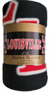 Ncaa Team Louisville Cardinals Fleece Throw Blanket 50x60 Black Red
