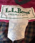 Vintage Ll Bean Red Denim Chore Coat Size - Red Denim   Green Removable Lining L