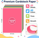 40 Sheets Colored Cardstock Paper  40 Colors Card Stock  8 5 X 11 Inch