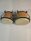 Wood Bongo Drums Set W  Mount Bracket Natural Finish Percussion