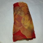    vintage 100  Pure Mulberry Silk Oblong Scarf Stole Red Rose Pattern Chiffon Fs 