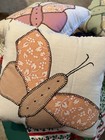Primitive Appliqued  Vintage Butterfly Pillows