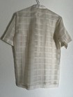 Barong Tagalog Filipino Handmade Pi  a Silk Crosshatch Design Shirt 80s