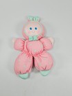 Vintage Fisher Price Pink Slumber Babies Bunny Doll Plush Pink Teal With Bow