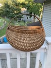 Large Antique Primitive Butt Basket Garden Eggs Market