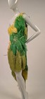 Vintage Stage Halloween Costume 1990   s Real Feather   Fringe Parrot Bird Dress