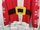 Dec 25 Christmas Sweater Large Santa Body Snowflake Pullover Men   s Women   s Ugly