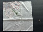 2 Vintage Nos Madeira Hand Embroidery Hankie Pink 3d Trembler Flower Tatted Lace
