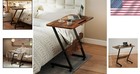 Stylish Rustic Brown Portable Desk - Lockable Wheels For Ultimate Flexibility