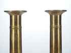 Pair Of Federal Period Antique Brass Candlesticks  Push Up Ejector 5  Tall