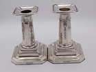 Sterling Silver Candlestick Pair Adams Column Style  4 Inch  Sheffield 1906