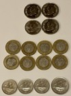 Middle East Coin Lot 16 Coins Bahrain Jordan Kuwait Bimetallic 100 Fils