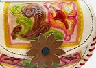Vintage Made In Mexico Hand-tooled Painted Artisanal Leather Purse