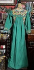 Beautiful Green Mexican Oaxaca Dress In Long Sleeve Multi Color Embroidery M
