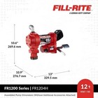 Fill-rite Fr1204h 12v 15 Gpm Fuel Transfer Pump 1 4 Hp Gas Diesel Kerosene