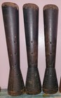 3 Antique Wooden Industrial Textile Beehive Bobbins Spools Spindles Primitive 12
