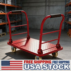 Heavy Duty Platform Truck 2700 Capacity Steel Flatbed Cart 48  X 24  Load Lbs