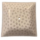 Vintage Mcm Atomic Starburst Glass Ceiling Light Shade Cover Brass Finial 12 