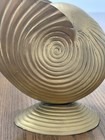 Vintage Solid Brass Nautilus Seashell Planter Vase Sculpture Mcm 6   x 6 5   x3   