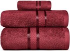 Premium Dark Red 8-piece Cotton Towel Set - Soft  Durable    Highly Absorbent   