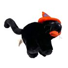 Dan Dee Halloween Black Cat Vtg Plush Stuffed Animal Witch Orange Realistic B
