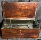 Antique Inlaid Wooden Box Wood Case From An Old Swiss Cylinder Roll Music Box