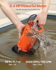 Vevor 1 2 Hp Submersible Trash Pump Sump Sewage Pump 2000 Gph 39 Ft Cast Iron