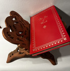 Solid Wood Hand-carved Folding Book Stand 8 5x11in All-wood Excellent Condition