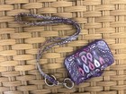 Nwot  Rare Vera Bradley    lilac Tapestry    Deluxe Zip Id Case And Lanyard Set