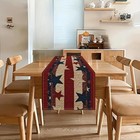 Patriotic American Flag Table Runner Stars Stripes 4th July Decor 13x72 13x90 In