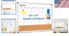 36x24 Magnetic Double-sided Whiteboard   Cork Board - Smooth Writing  Easy Clean