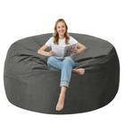 Ultra Soft Velvet 3ft Bean Bag Chair - Memory Foam Large Sofa For Dorm  Office 