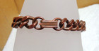 7  Vintage Heavy Solid Copper Flat Curb Link Bracelet 3 8  Wide 28 9 Gm