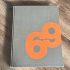 1969 High School Yearbook Hardcover Gray Cover W  Orange  69 