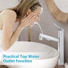 Miaohui Chrome Tall Bathroom Vessel Sink Faucet Sprayer Lmb002b