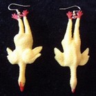 Big Funny Rubber Chicken Funky Earrings Svengoolie Clown Costume Novelty Jewelry