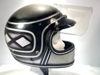 Vtg 70   s Grant Rg-9 Full Face Motorcycle Chopper Helmet Silver Metal Flake  Read