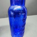 Pair Of Antique Cobalt Blue Bromo Seltzer Emerson Drug Co Baltimore md 3    Tall