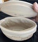 Rare Longaberger Metropolitan Small Basket W  Wood Lid  prot Whitewash Finish