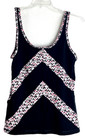 Trina Turk Recreation Geometric Print Active Tank Top  Black Pink Stretch Xl