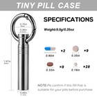 Small Keychain Pill Holder    titanium Metal Travel Pill Case Portable Pill Org   