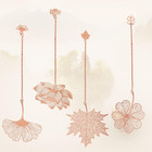 4pcs Vintage Metal Leaf Bookmarks With Pendant  4 Styles Exquisite Hollow Metal